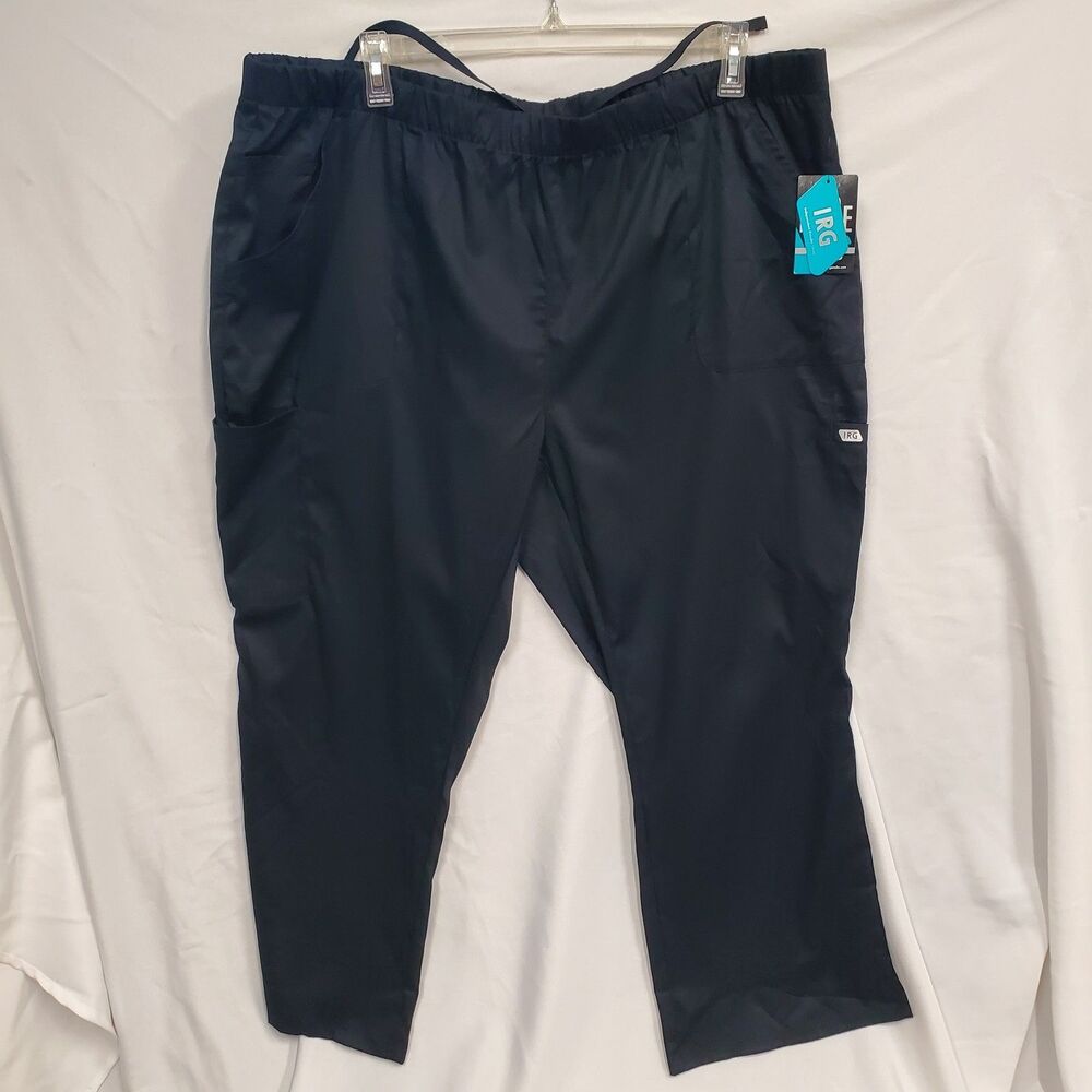 Edge by IRG  Women’s Petite Size 3XLP Black Elastic Tie Waist Scrub Pants NWT